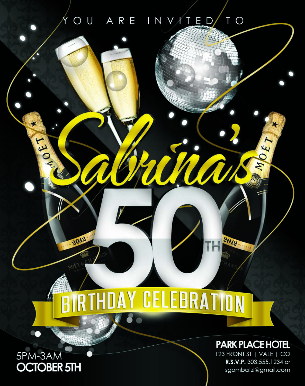 50th Birthday Invitations - Adult Birthday Party Invitation on Luulla