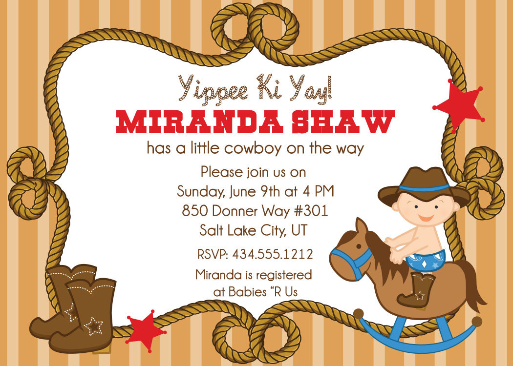 Cowboy Baby Shower Invitations