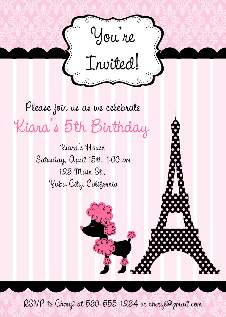 Paris Party Invitations Free 10