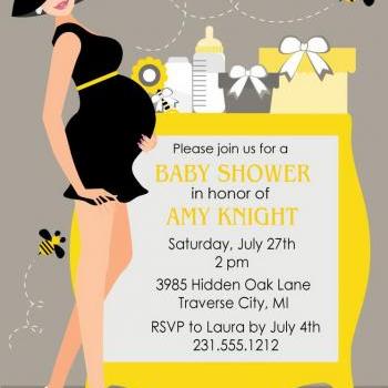 Bumble Bee Baby Shower Invitations Gender Neutral Shower